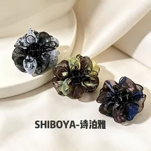 Shiboya Phong Cách Mới Organza Hoa Lấy Kẹp Phụ Kiện Tóc Nữ Xuân Hè Phong Cách Hàn Quốc Pháp Kẹp Tóc Mũ Đội Đầu F5O8