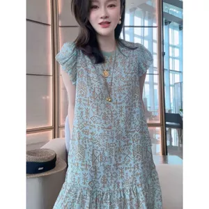 Đầm thời trang in hình cảm giác cao cấp mùa hè dáng rộng mỏng hơn trông giảm tuổi