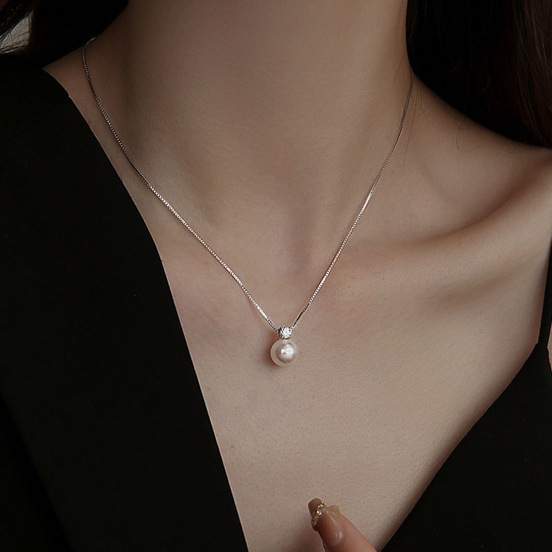 Vòng cổ ngọc trai tự nhiên bạc s925