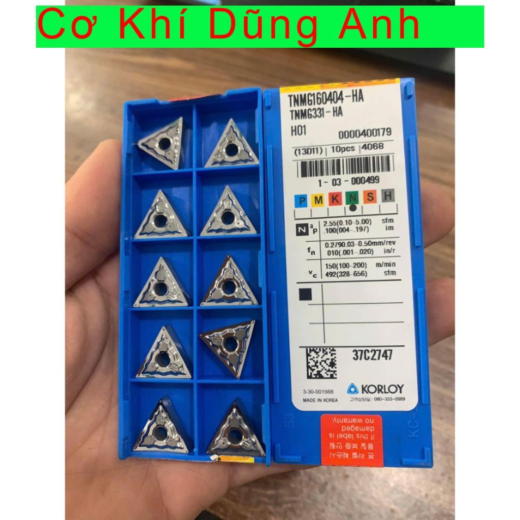 Chip tiện T16 chuyên nhôm TNMG160404 KORLOY HÀN QUỐC chuyên tiện Nhôm,nhựa,gỗ