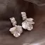 AqToCna Thời Trang Giả Vỏ Tòn Ten Bông Tai Pha Lê Trắng Zirconia Hoa Cô Dâu Bông Tai Dự Tiệc Phụ Kiện Dành Cho Nữ AqToCna