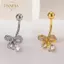 PNPIA- Thời Trang Zircon Bướm Bụng Nút Nhẫn Sáng Bóng Pha Lê Nơ Rốn Xuyên Cho Nữ Bé Gái Gợi Cảm Bụng Đi Biển Trang Sức Quà Tặng