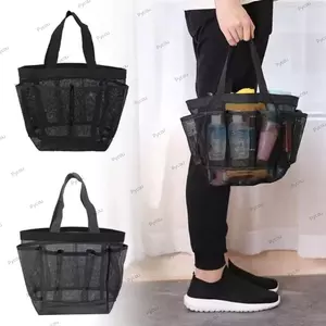 Túi đeo vai PYCOU, Túi tắm bơi lưới dung tích lớn, Túi đựng đồ trang điểm đa chức năng rỗng trong suốt