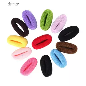 DELMER Vòng Dây Co Giãn Băng Đô Quấn Tóc Dày Rộng 12 Cái / bộ Dây Cao Su Màu Kẹo