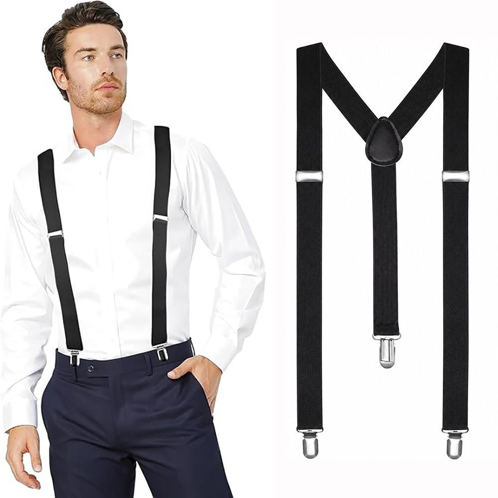 Dây treo PYCOU, Dây treo kẹp màu trơn Unisex, Dây treo đàn hồi có thể điều chỉnh