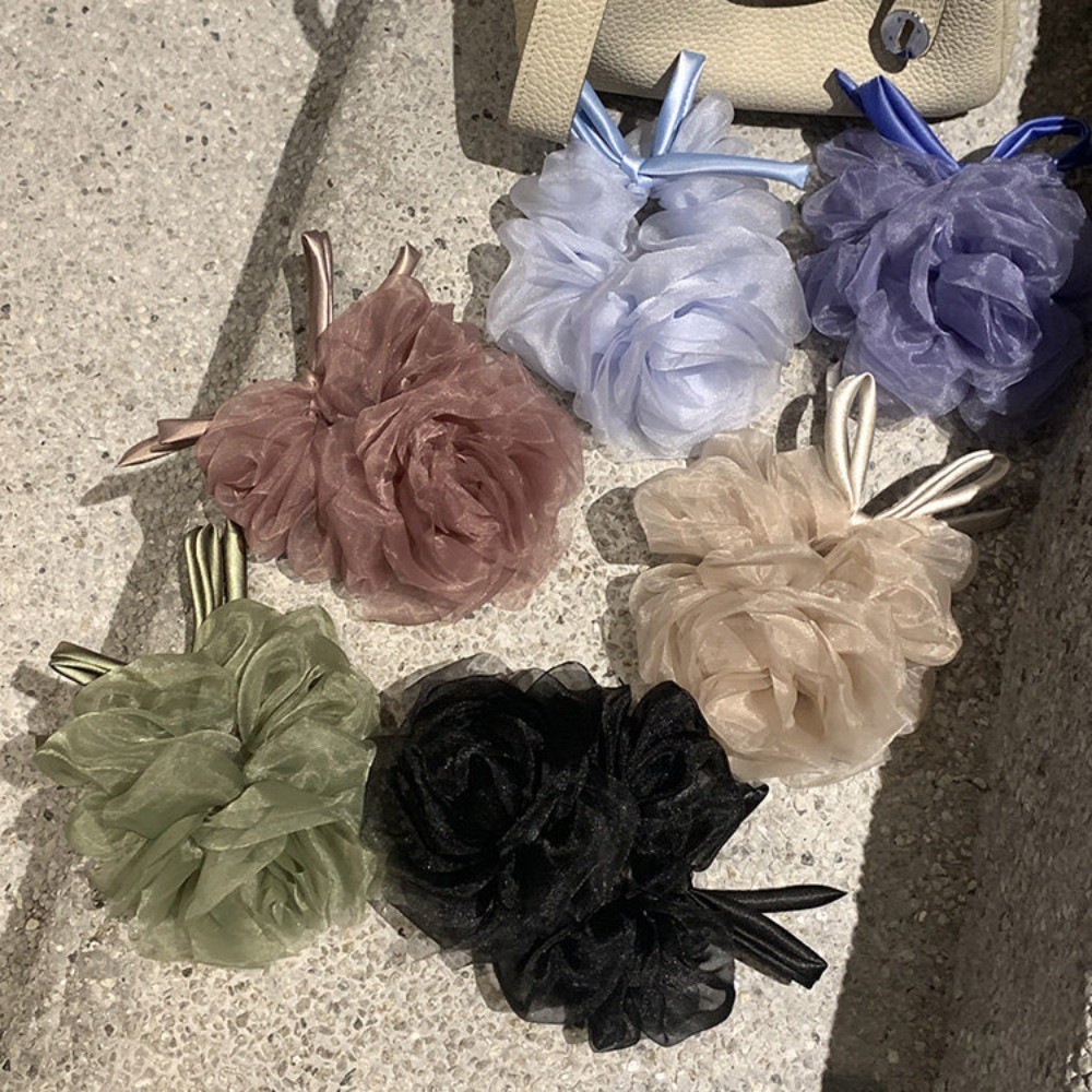 Hululu / Ba Cách Mặc Nhẫn Tóc Hoa Cổ Tích Đẹp ~ Organza Sang Trọng Scrunchy Nữ Dây Buộc Tóc Phụ Kiện Tóc