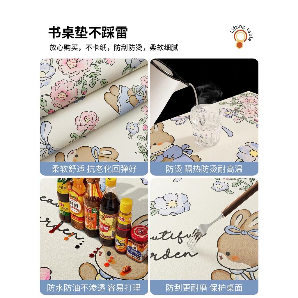 Thảm lót chuột lớn nâng cấp 35x80cm chống nước chống trượt màu pastel dễ thương cho bàn học làm việc trang trí quà tặng
