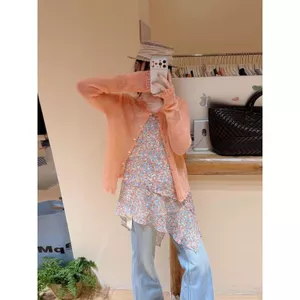 Đầm đeo hoa phong cách ngọt ngào Nữ phong cách mới Nhìn khổng lồ Đầu xuân đẹp đẹp đẹp Pháp