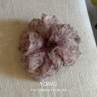 Yoing / Retro Floral Gạc Scrunchy Phụ kiện tóc buộc tóc