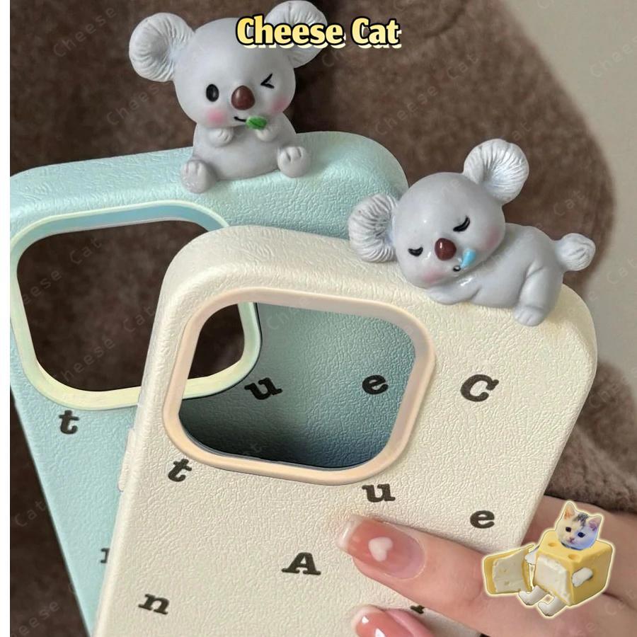 Ốp điện thoại hình gấu Koala ngủ 3D dễ thương cho iPhone 11 12 13 14 15 16 17 Pro Max 7 Plus Xs Max XR