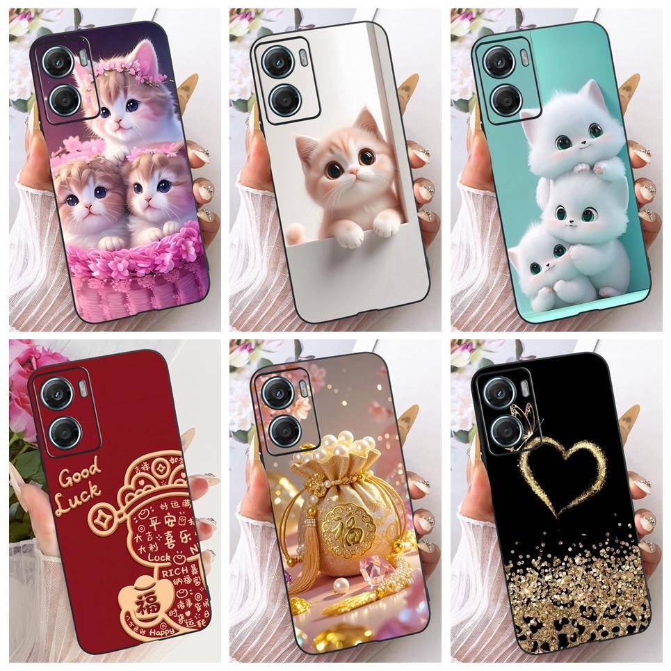 Dành Cho Motorola Moto G06 / G06 Điện Thoại Ốp Lưng Mèo Dễ Thương Đáng Yêu May Mắn Túi In Hình Ốp Lưng Silicon Màu Đen Mềm