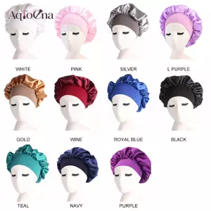 AqToCna Solid Satin Bonnet Tạo Kiểu Tóc Mũ Ngủ Quấn Mũ Tắm Dụng Cụ Tạo Kiểu Tóc AqToCna