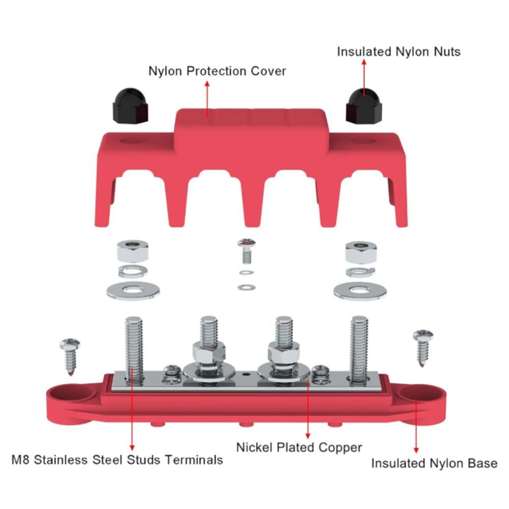 Thanh xe buýt LACYES khối đầu cuối âm 5 chiều, khối phân phối điện M10 Stud mới