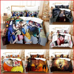 ST2 Anime ONE PIECE 3IN1 Ga trải giường Vỏ chăn gối Bộ chăn ga gối chất lượng cao cấp Phòng ngủ gia đình Bộ đồ giặt TS2