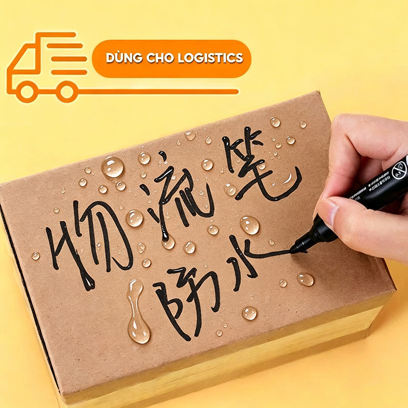 Combo Bút Lông Dầu Đen 50 – Mực Khô Siêu Nhanh Không Lem, Ngòi Bền Sắc, Đánh Dấu Văn Phòng Kho Bãi