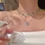 ECK Thời Trang Lãng Mạn Bướm Nelace Dành Cho Nữ Bé Gái Đơn Giản Tinh Tế Sáng Bóng Bilayer Xương Đòn Dây Xích Phụ Kiện Trang Sức Quà Tặng HOT