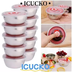 ICUCKO 1 Cái Bát Inox 304, Hộp Cơm Trưa Bento Lò Vi Sóng Chống Rò Rỉ Bát Giữ Tươi, Phụ Kiện Nhà Bếp Có Nắp Bát Thực Phẩm Trẻ Em Niêm Phong Hộp Đựng