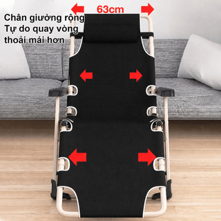 Ghế Thư Giãn Ghế Lười Ghế Bố Xếp Gấp Gọn 180° Kèm Nệm Cao Cấp Và Gối, Ghế Ngủ Trưa Văn Phòng Chịu Lực 200KG
