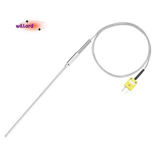Cặp nhiệt điện loại K có phích cắm, đầu dò cảm biến nhiệt độ máy đo -50 đến 1100°C, Dây 3,3ft