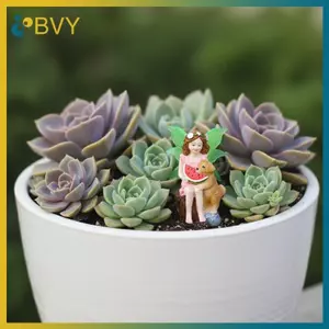 BVY Nhựa Điêu Khắc Cổ Tích Cô Gái Trang Trí Cho Micro Fairy Garden Phụ Kiện DIY Cảnh Quan Màn Hình Ngoài Trời.