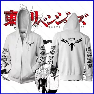 GN Tokyo Revengers Áo khoác dài tay có mũ trùm đầu Anime Cosplay Áo Unisex Valhalla Mikey Áo khoác ngoài Plus Size NG