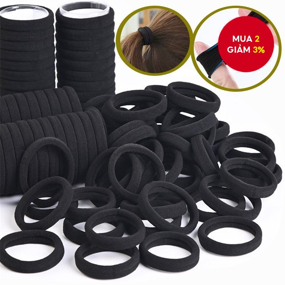 Dây buộc tóc co giãn màu đen dành cho nữ Trẻ em – Dây buộc đuôi ngựa co giãn cao Phụ kiện thể thao hàng ngày, 100 chiếc