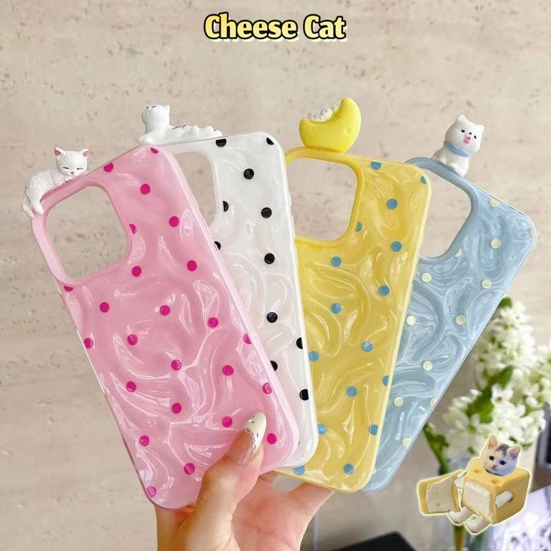 Mèo và cún con siêu dễ thương nằm trên ốp điện thoại cho iPhone 16 15 17 13 12 11 14 Pro Max Xs Max XR 7Plus