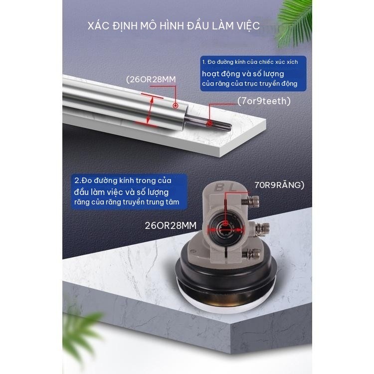 Đầu Bò Máy Cắt Cỏ 26/28mm 4/7/9 Răng Đơn Tai Hộp Số Đầu Máy Cắt Cỏ Thay Thế Bền Chắc