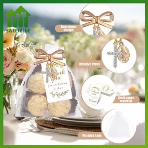 SWEET 10 Chiếc Quà Lưu Niệm Đám Cưới Cho Khách Nơ Chữ Thập Thổ Cẩm Túi Quà Tặng Cảm Ơn Bạn Thẻ Cô Dâu Tắm Đính Hôn Trang Trí Tiệc n