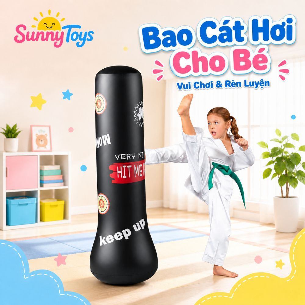 Bộ Đấm Bốc Hơi SunnyToys Tặng Kèm Bơm - Trụ Boxing Cho Bé Vận Động Vui Nhộn