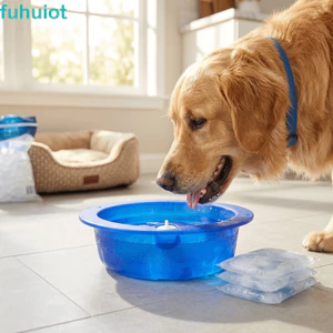 FUHUIOT Pet Ice Bowl, Làm Mát Xuống Giảm Nhiệt Cho Chó Bát Làm Mát, Uống Nước Đá Giữ Lạnh Lâu Dài Phun Nước Cho Thú Cưng Bát Uống Thời Tiết Nóng