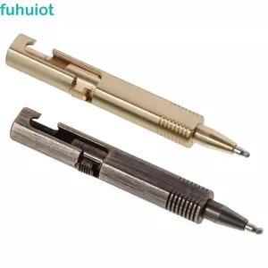 Bút bỏ túi du lịch FUHUIOT, Bút đồng Mini dành cho doanh nhân có thể thu vào, Văn phòng phẩm sáng tạo Tất cả kim loại Dễ dàng mang theo Bút bi trung tính Dụng cụ viết