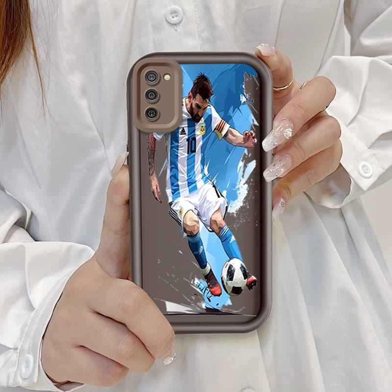 Ốp Cho Samsung A02S A03S Phim Hoạt Hình Silicon Mềm Đáng Yêu Ốp lưng TPU Số 10 Bóng Đá World Cup Messi Angel Eye Ốp Lưng Chống Sốc