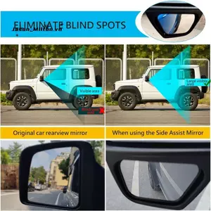 1 Cặp Mặt Sau Gương Xem Điểm Mù Hỗ Trợ Gương Góc Rộng lồi Gương Chiếu Hậu Nhựa Ô Tô Tiếp Liệu Cho Jimny JB64 JB74W 2019-2021