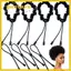 Dây buộc tóc GUSTAVA, Dây buộc tóc đuôi ngựa phồng Afro Puff, Dây buộc tóc màu đen có thể điều chỉnh cho xoăn dày