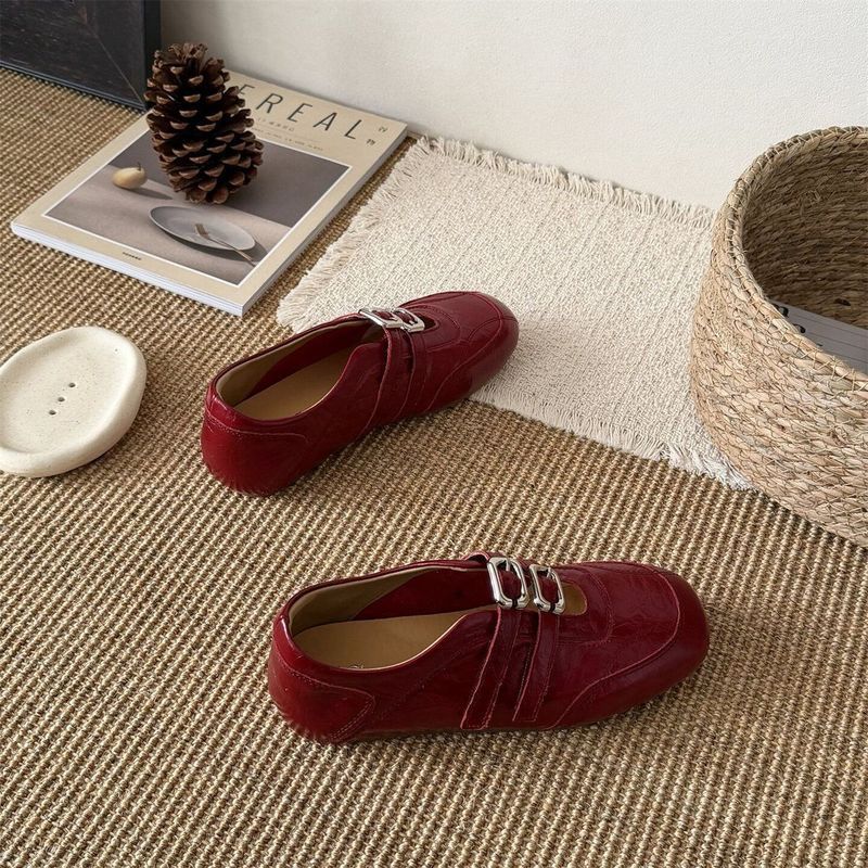 Phong cách Pháp Retro Mary Jane Giày Nữ/2026 Đế êm Thoáng khí Loafers Giày Không mỏi chân Đi làm
