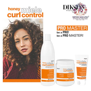 Bộ sản phẩm gội hấp và kem dưỡng xoăn Dikson HONEY MIELE CURL CONTROL 1000mlx2/200ml [ MK ]
