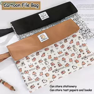 Thư mục tập tin TUYỆT VỜI, In hoạt hình Túi tài liệu dung lượng lớn, Dây kéo sáng tạo A4 Túi lưu trữ văn phòng phẩm Túi đựng hồ sơ
