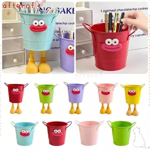 Bút Chì AFTEROF, Hộp Đựng Bút Chì DIY Miệng Lớn, Hoạt Hình Tròn Dễ Thương Dung Tích Lớn Để Bàn Xô Lưu Trữ Học Sinh Văn Phòng Phẩm