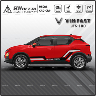 Tem dán xe VF5 - Decal dán xe VF5 MẪU TEM THỂ THAO CÁ TÍNH. 1 bộ dán 2 bên ( mẫu VF5-100 )