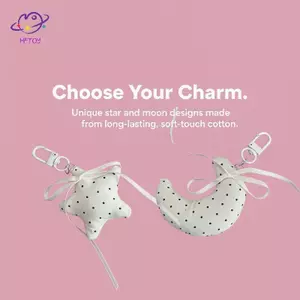 HFTOY Sang Trọng Móc Khóa 1 Cái Chấm Bi Mặt Trăng Ngôi Sao Trái Tim Ruy Băng Nơ Mặt Dây Chuyền Túi Dễ Thương Phụ Kiện Cho Trẻ Em Phụ Nữ Quà Tặng ~