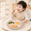 Bộ đĩa ăn Dặm Hình Tròn Chất Liệu Sợi Tre – Dùng Cho Bé ăn Mì, Thức ăn Tây, Nhẹ Bền, Dễ Vệ Sinh
