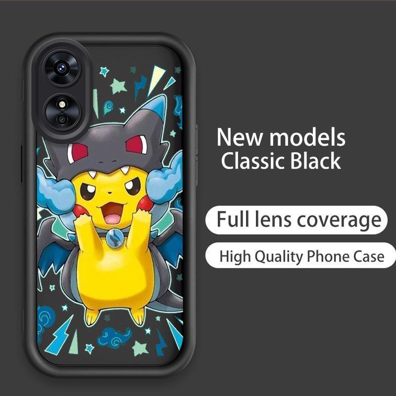 Ốp Lưng Cho OPPO A17 A17K A18 A38 A58 A60 4G Hoạt Hình Silicon Mềm Đáng Yêu TPU Pikachu Bulbasaur Pokémon Angel Eye Vỏ Điện Thoại Chống Sốc