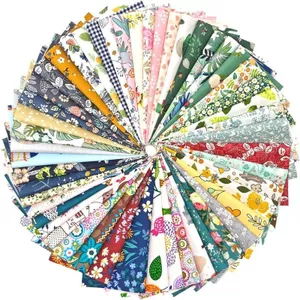 Bộ 50 Miếng Cotton Nguyên Chất Hoa Chắp Vá DIY Handmade Vải Cotton Đầu Vải Chất Liệu Gói Nhỏ Hoa Vải Kết Hợp 6.10