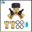 Bộ chia một chia hai van bi sân vườn bằng đồng thau 3 / 4 "Bộ chuyển đổi nước hình chữ Y ba chiều