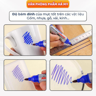Bút Lông Dầu 2 Đầu Thiên Long PM-09 - Marker Đầu 0.8mm & 0,6mm, Viết Trên Giấy, Nhựa, Thùng Carton