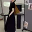 Đầm ren phong cách Hepburn kiểu Pháp Váy xẻ eo hẹp Phiên bản thịt Phiên bản mùa hè dành cho nữ Váy dài ôm hơn