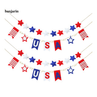 Banjarin Yêu Nước 4th of July Biểu Ngữ Vòng Hoa Đỏ Trắng Xanh Treo Bunting Cho Ngày Độc Lập Ngày Tưởng Niệm Ngày Lễ Kỷ Niệm Trang Trí Tiệc Hoa Kỳ Lễ Kỷ Niệm Tiếp Liệu Treo Biểu Ngữ