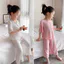 Bộ Đồ Ngủ Lụa Băng Cho Bé Gái 2025 Bộ Đồ Ngủ Mỏng Phong Cách Trẻ Em Modal Loungewear Trung Nhỏ Quần Áo Trẻ Em Phong Cách Dễ Thương