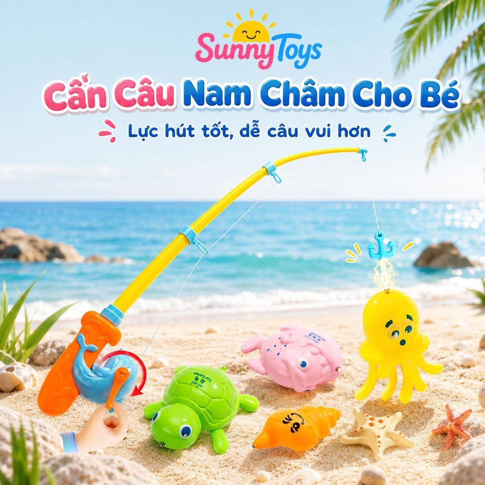 Đồ Chơi Câu Cá Nam Châm SunnyToys 42 Chi Tiết - Bé Khám Phá Thế Giới Cá Vui Nhộn
